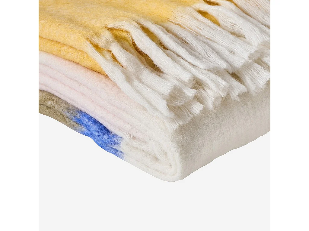 Habitat - Plaid en laine - 130 x 170 cm - Rose et marron - Design by Floriane Jacques - Armel