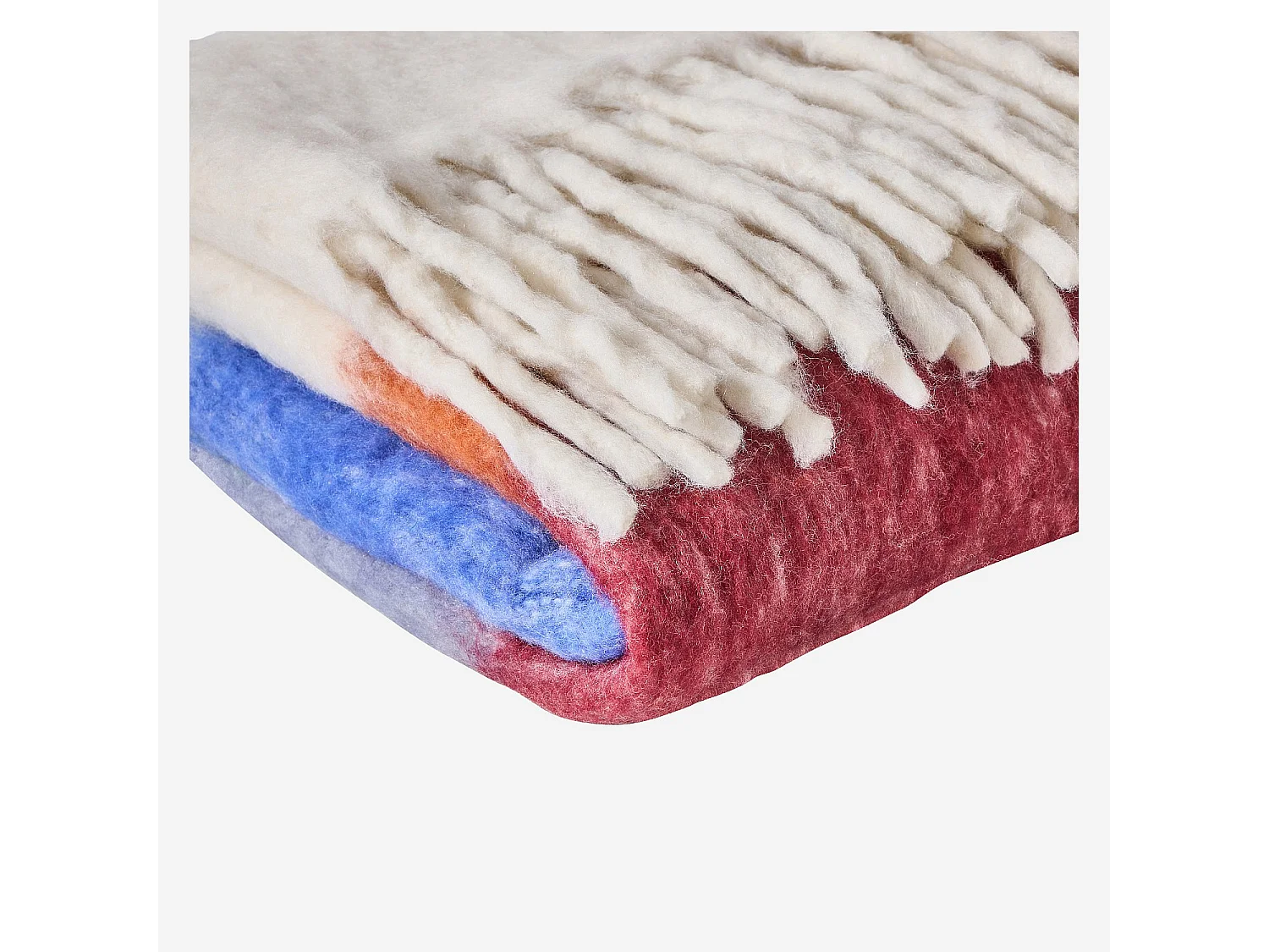 Habitat - Plaid en laine - 130 x 170 cm - Bordeaux et lilas - Bruna