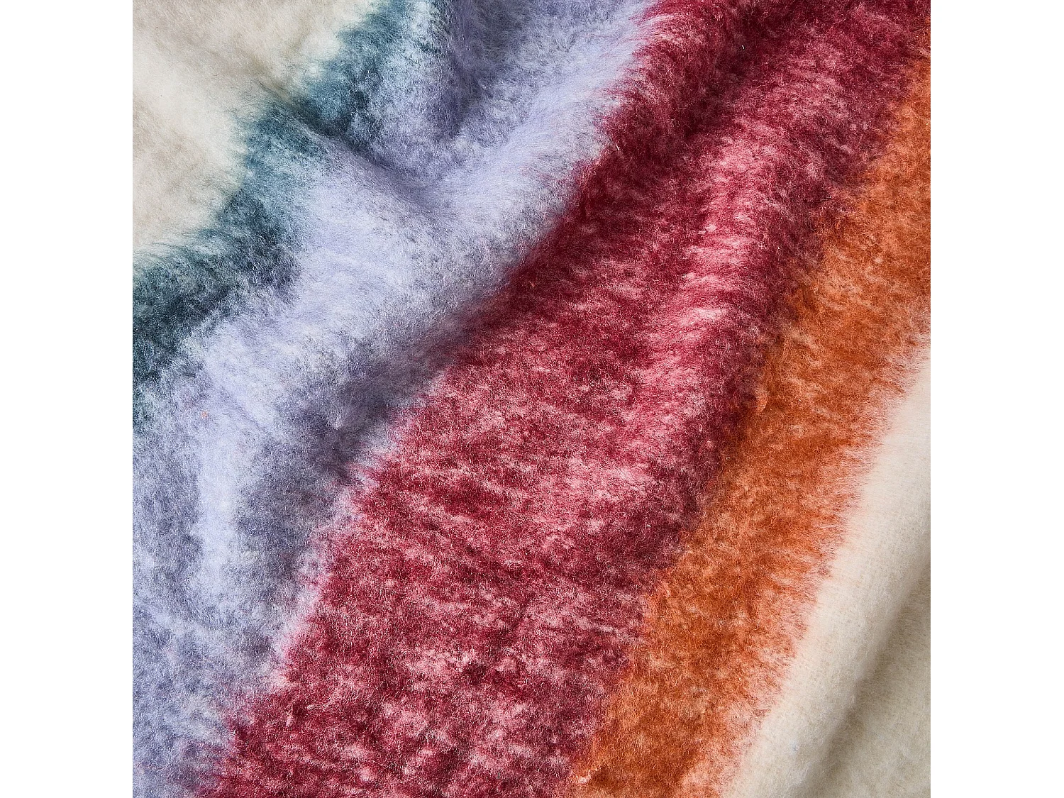 Habitat - Plaid en laine - 130 x 170 cm - Bordeaux et lilas - Bruna