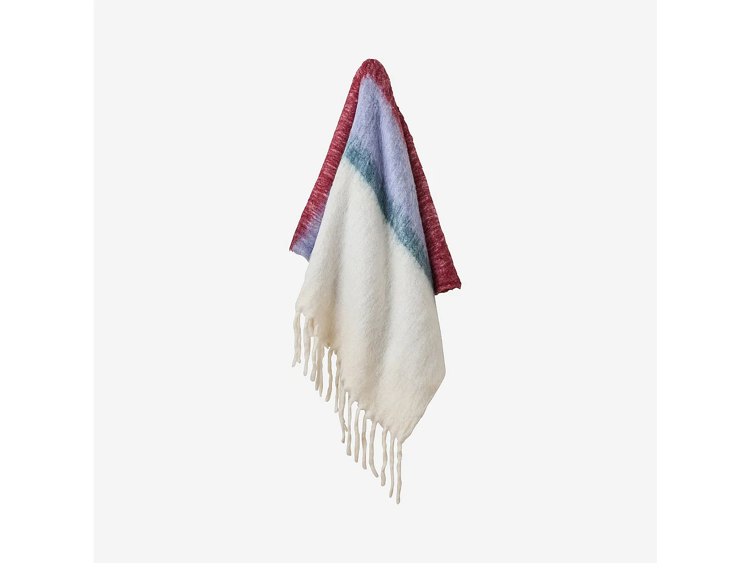 Habitat - Plaid en laine - 130 x 170 cm - Bordeaux et lilas - Bruna