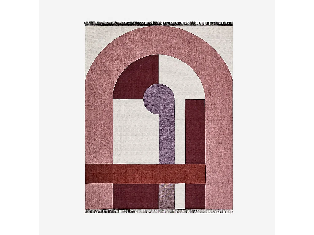 Habitat - Plaid en coton - 130 x 170 cm - Bordeaux - Design by Floriane Jacques - Bonnie