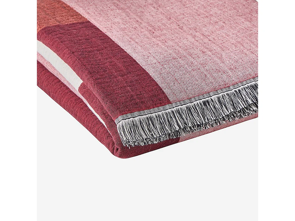 Habitat - Plaid en coton - 130 x 170 cm - Bordeaux - Design by Floriane Jacques - Bonnie