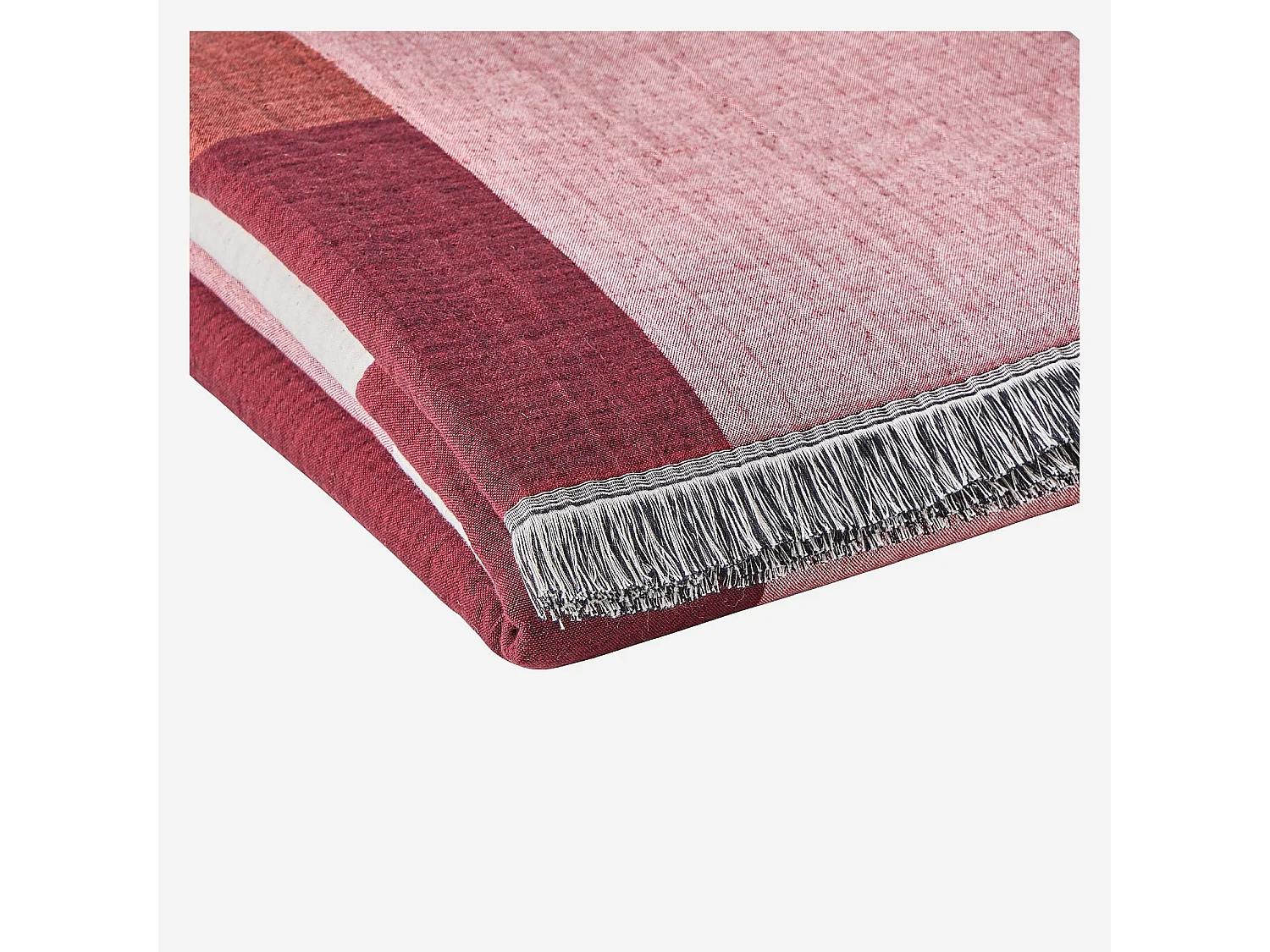 Habitat - Plaid en coton - 130 x 170 cm - Bordeaux - Design by Floriane Jacques - Bonnie