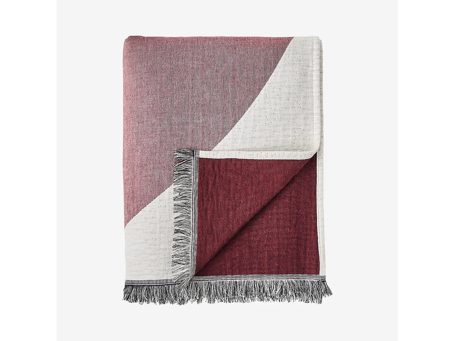 Habitat - Plaid en coton - 130 x 170 cm - Bordeaux - Design by Floriane Jacques - Bonnie