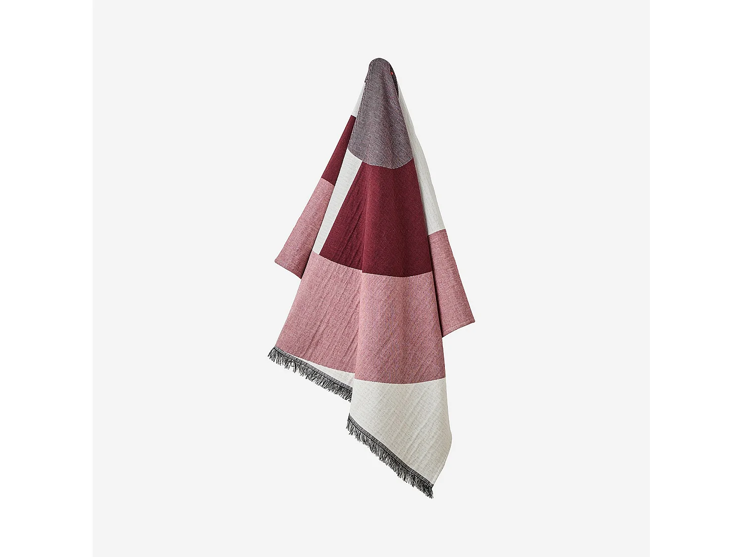 Habitat - Plaid en coton - 130 x 170 cm - Bordeaux - Design by Floriane Jacques - Bonnie
