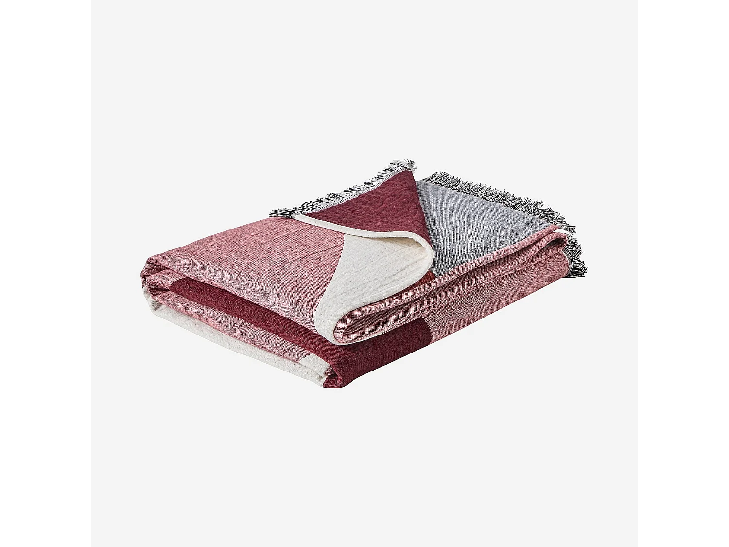 Habitat - Plaid en coton - 130 x 170 cm - Bordeaux - Design by Floriane Jacques - Bonnie