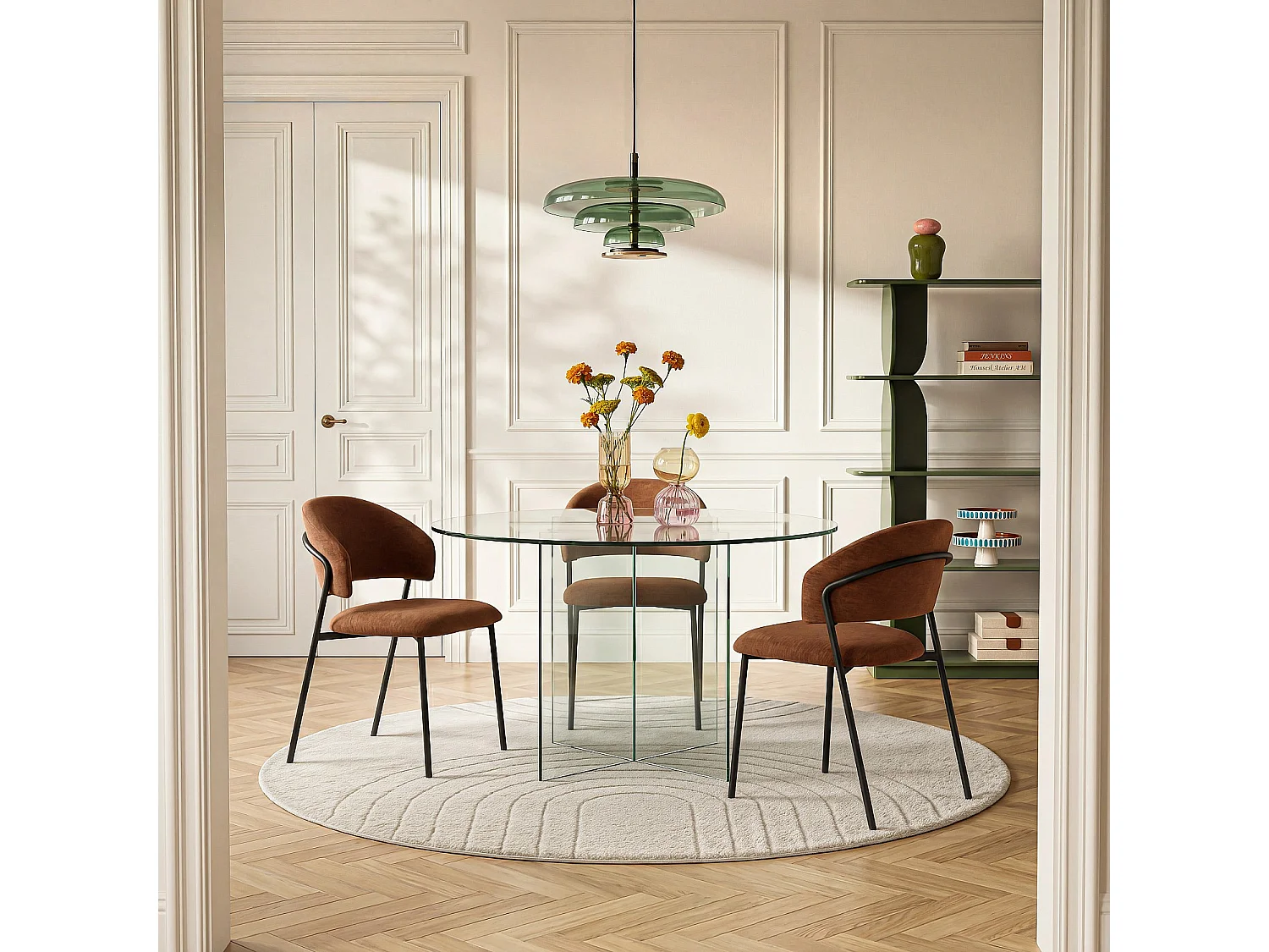 Habitat - Table ronde en verre trempé - Transparent - Design by Céline Mognon Fichet - Elory