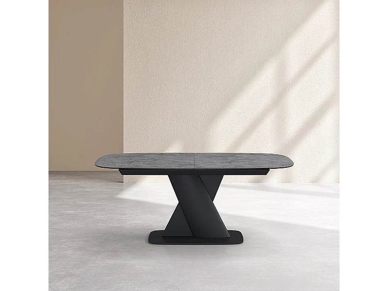 Habitat - Table rectangulaire extensible en céramique - Gris minéral - Perama