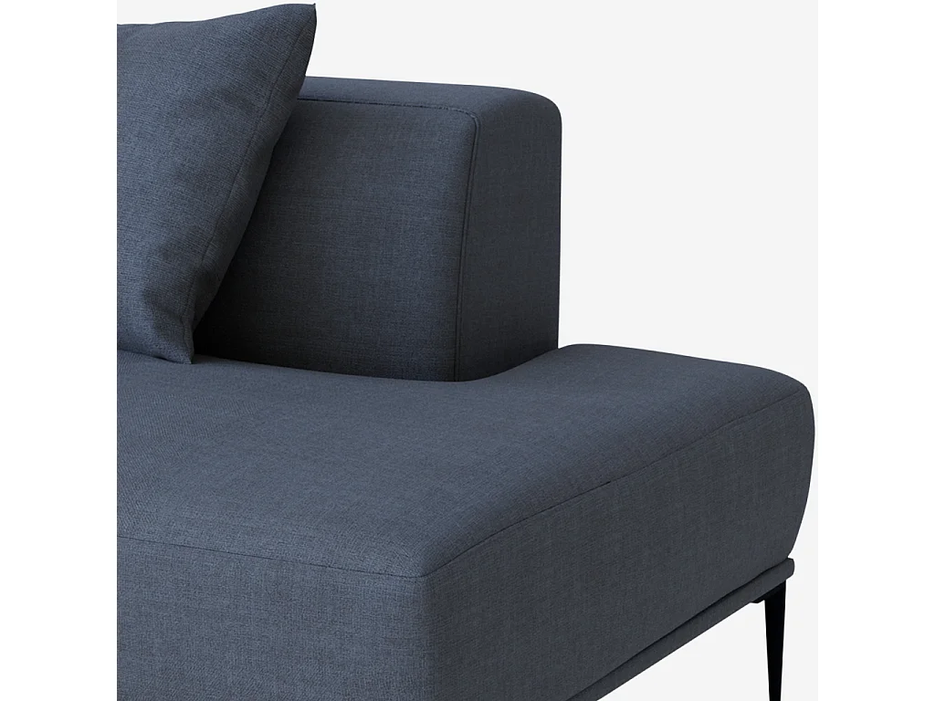 Habitat - Méridienne droite en lin garni de plumes - Bleu - Ottone