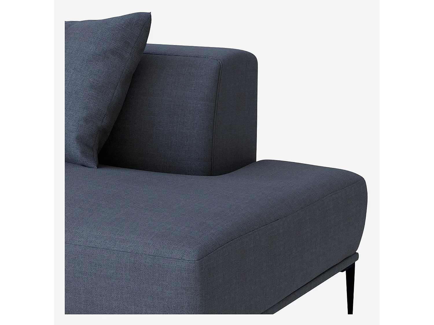 Habitat - Méridienne droite en lin garni de plumes - Bleu - Ottone