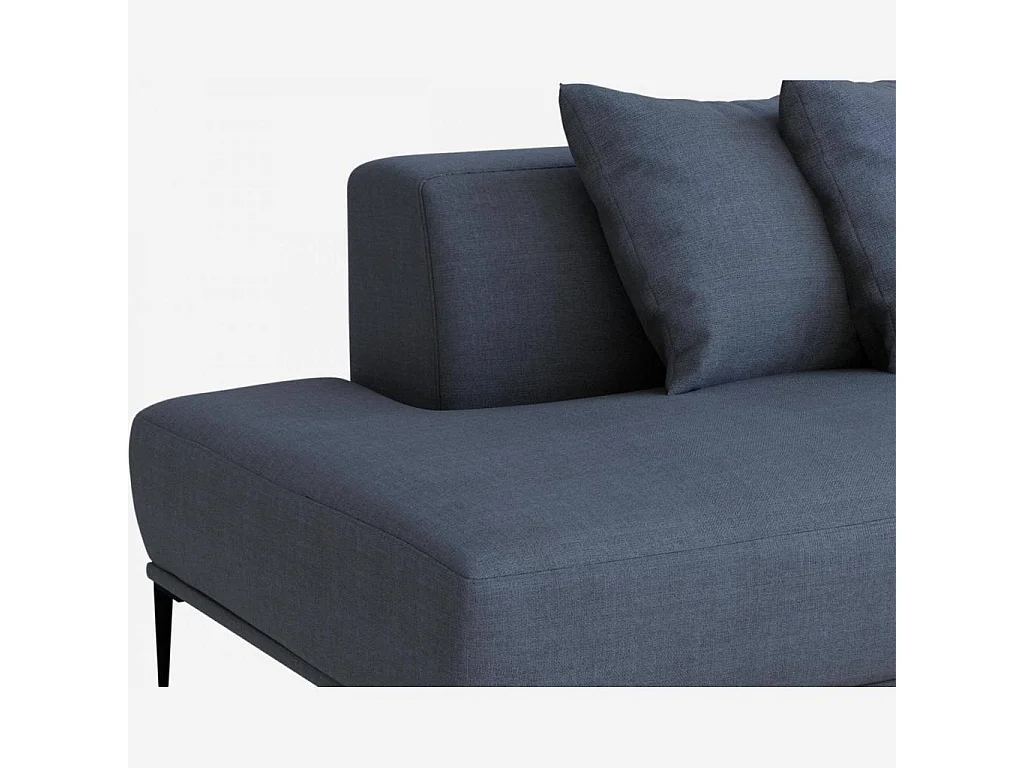 Habitat - Méridienne droite en lin garni de plumes - Bleu - Ottone