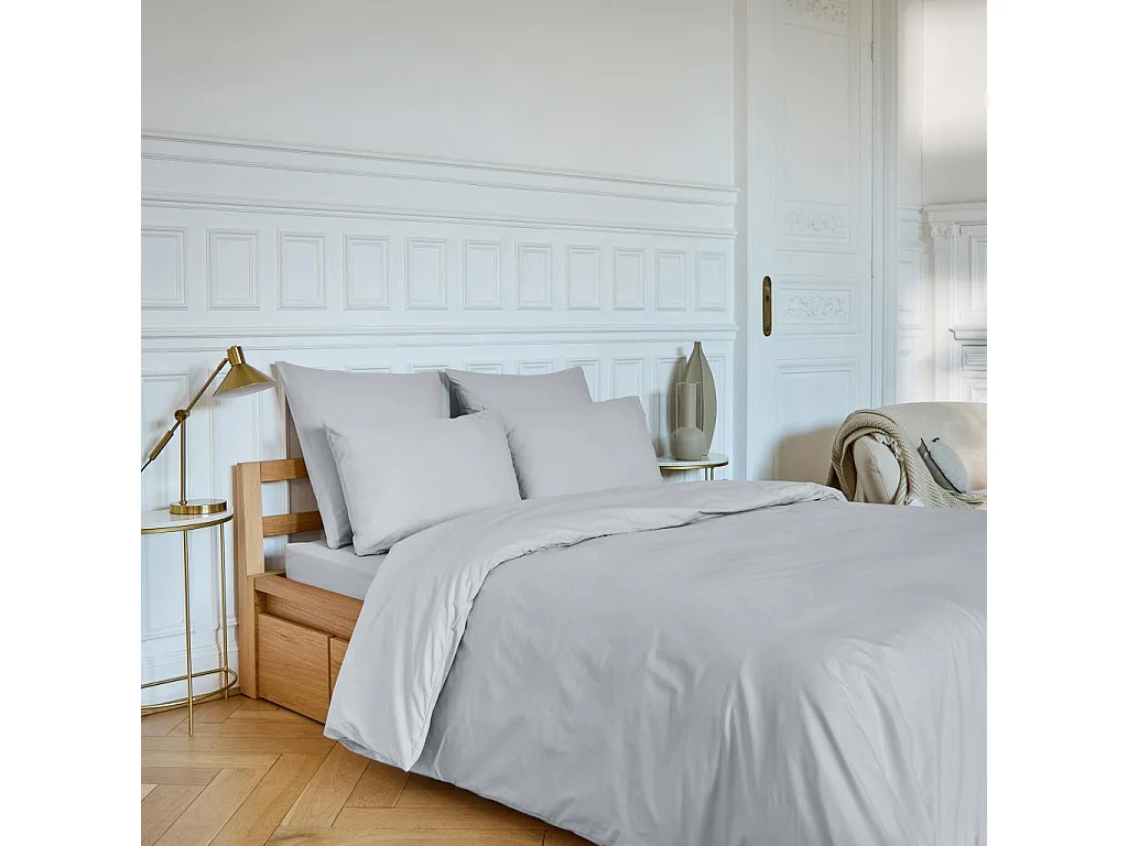 Habitat - Taie d'oreiller en percale de coton - 50 x 70 cm - Gris perle - Amance