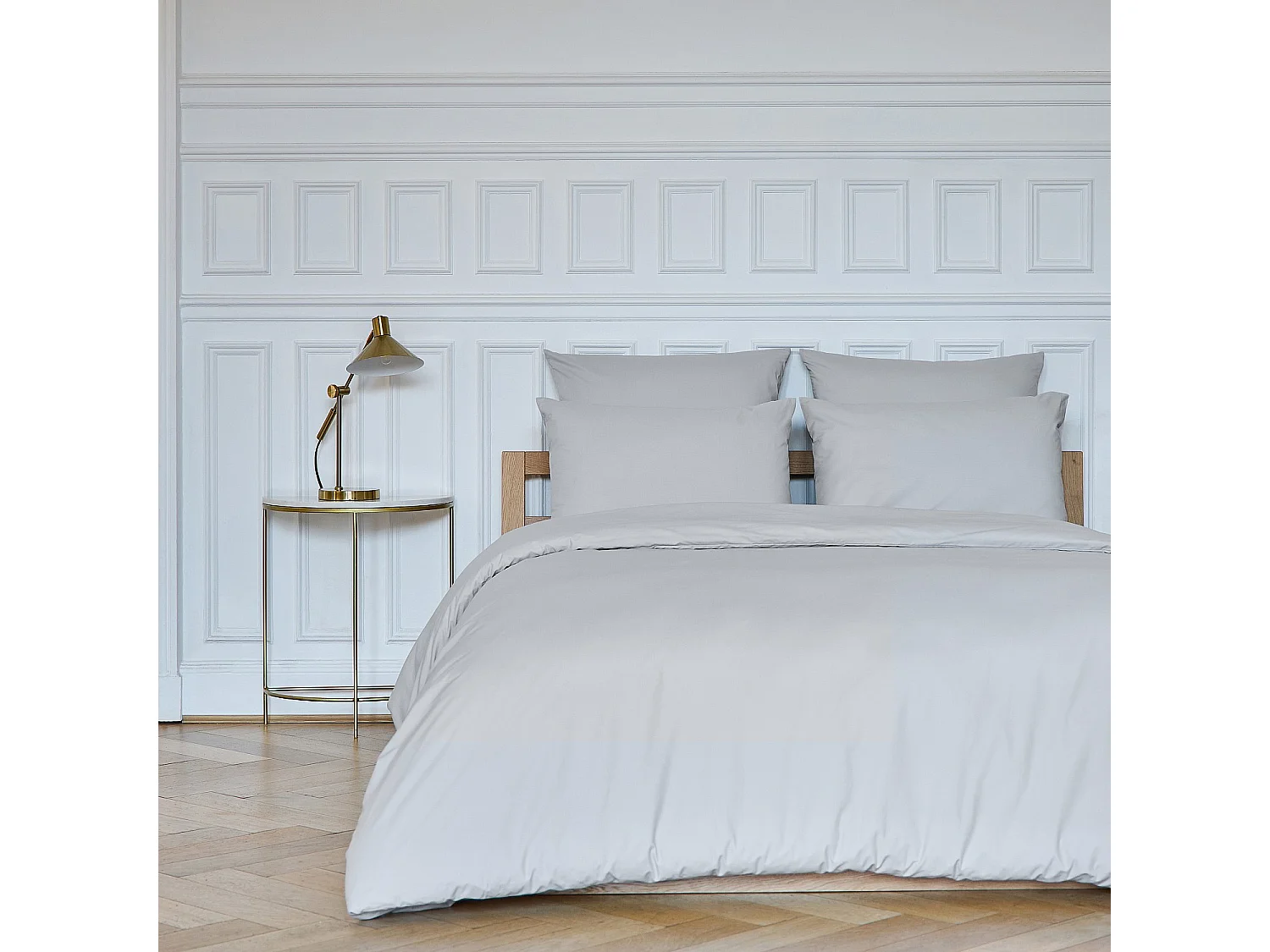 Taie d'oreiller en percale de coton - 50 x 70 cm - Gris perle