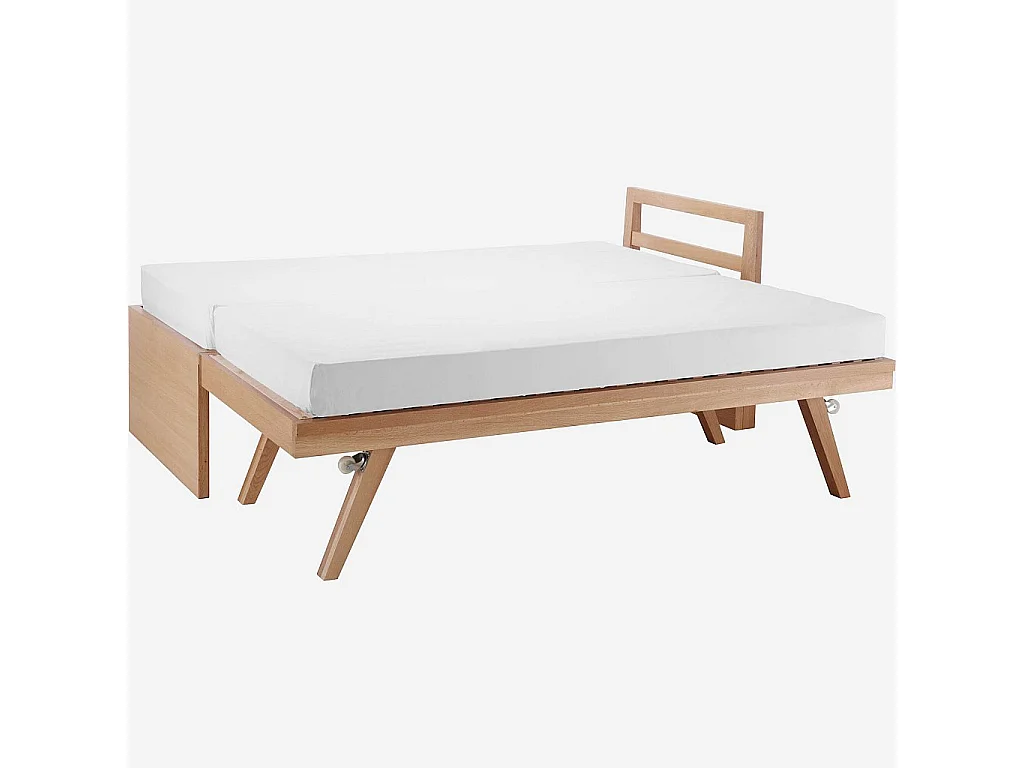 Habitat - Lit gigogne 90 x 200 cm en chêne - Naturel - Adams II