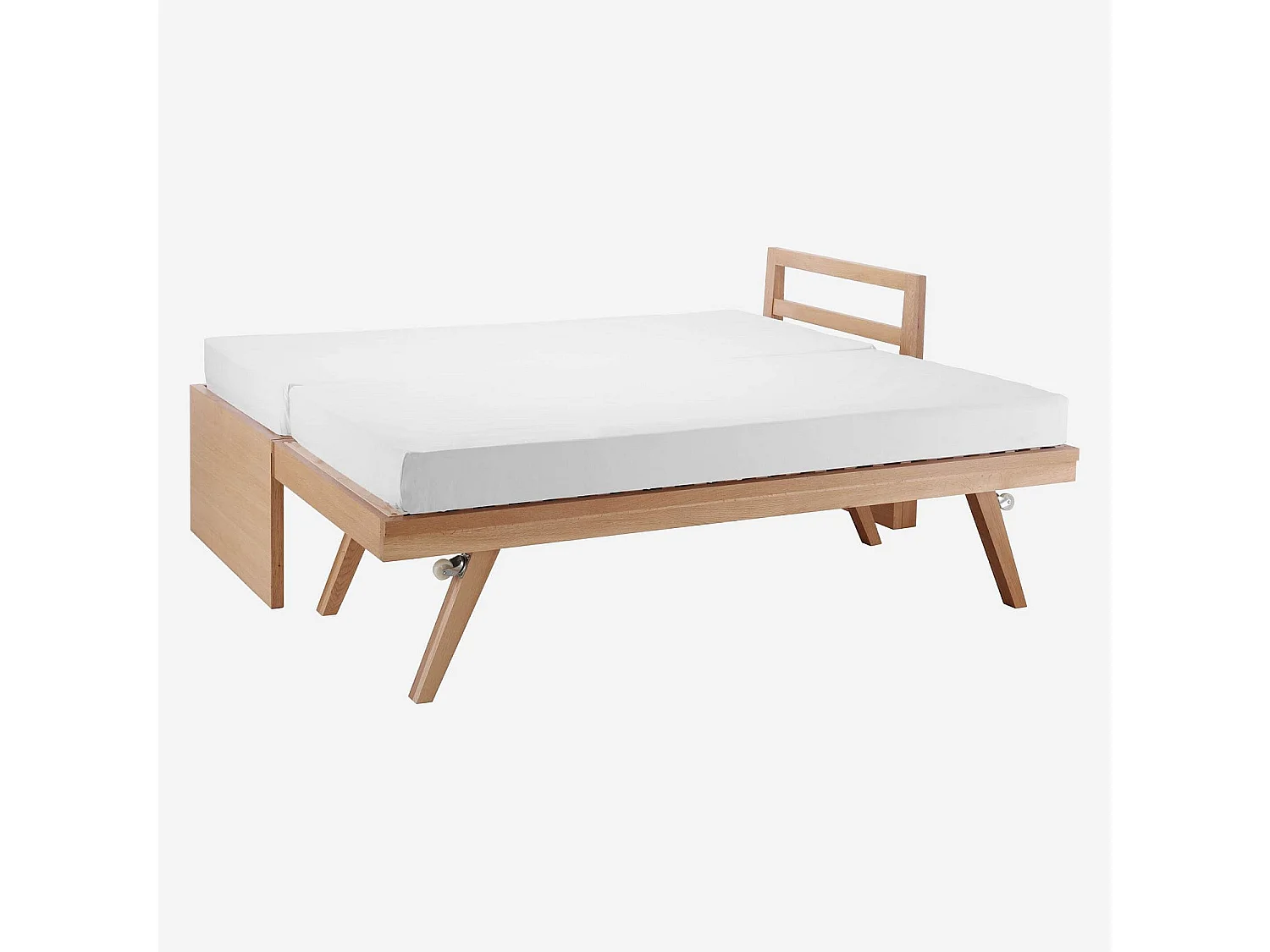 Habitat - Lit gigogne 90 x 200 cm en chêne - Naturel - Adams II