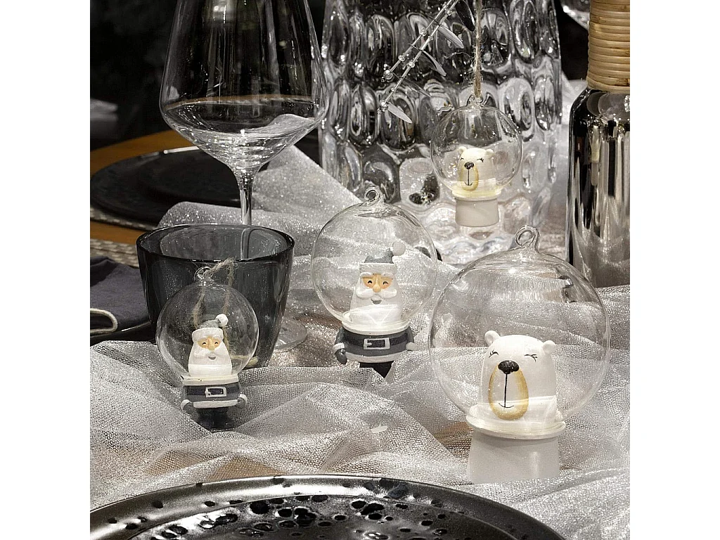 Habitat - Décoration de Noël - Père Noël à accrocher en résine - Bleu - Tracy