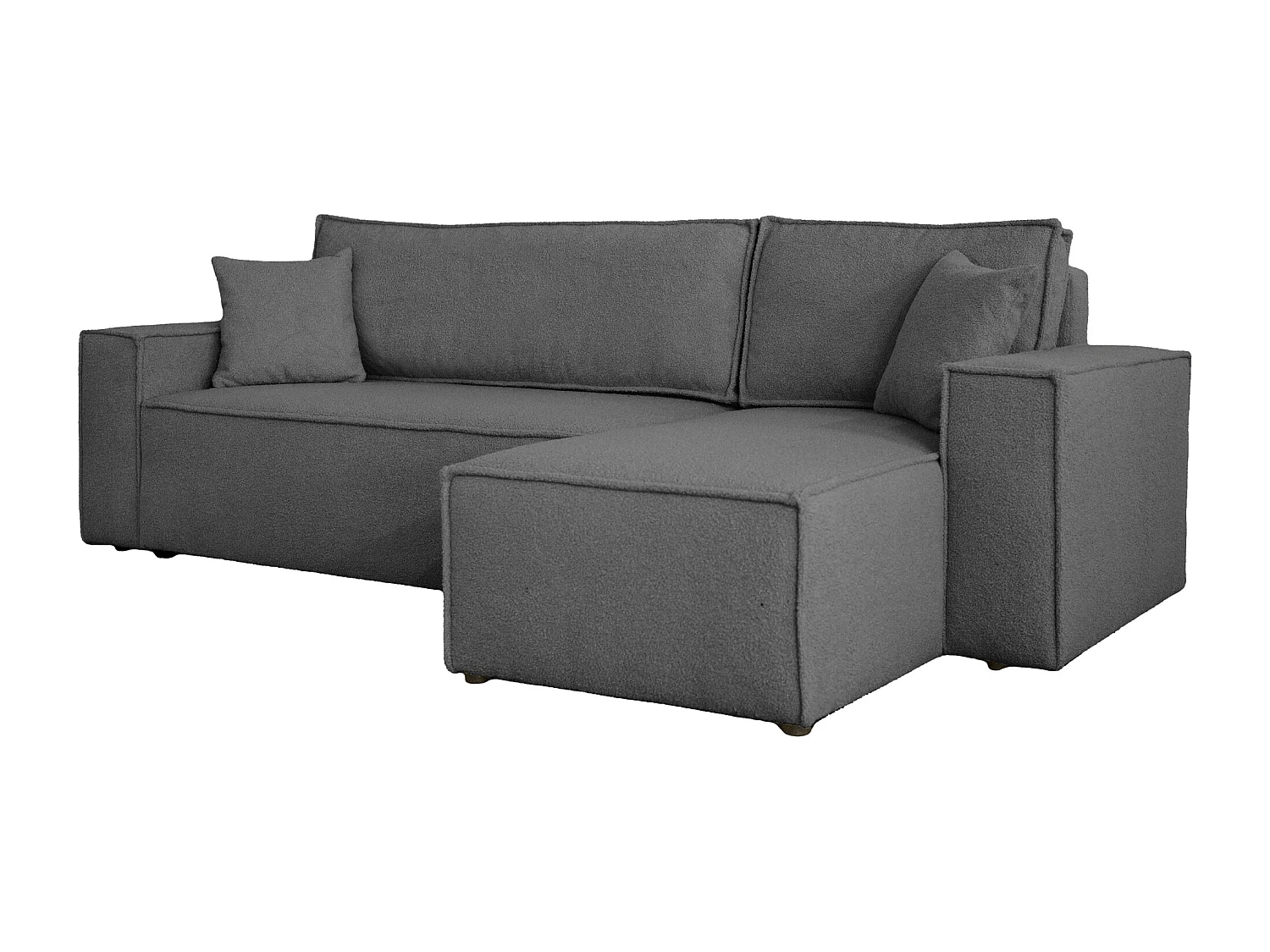 Canapé d'Angle convertible avec fonction de couchage tissu boucle Anthracite Karl L du fabricant