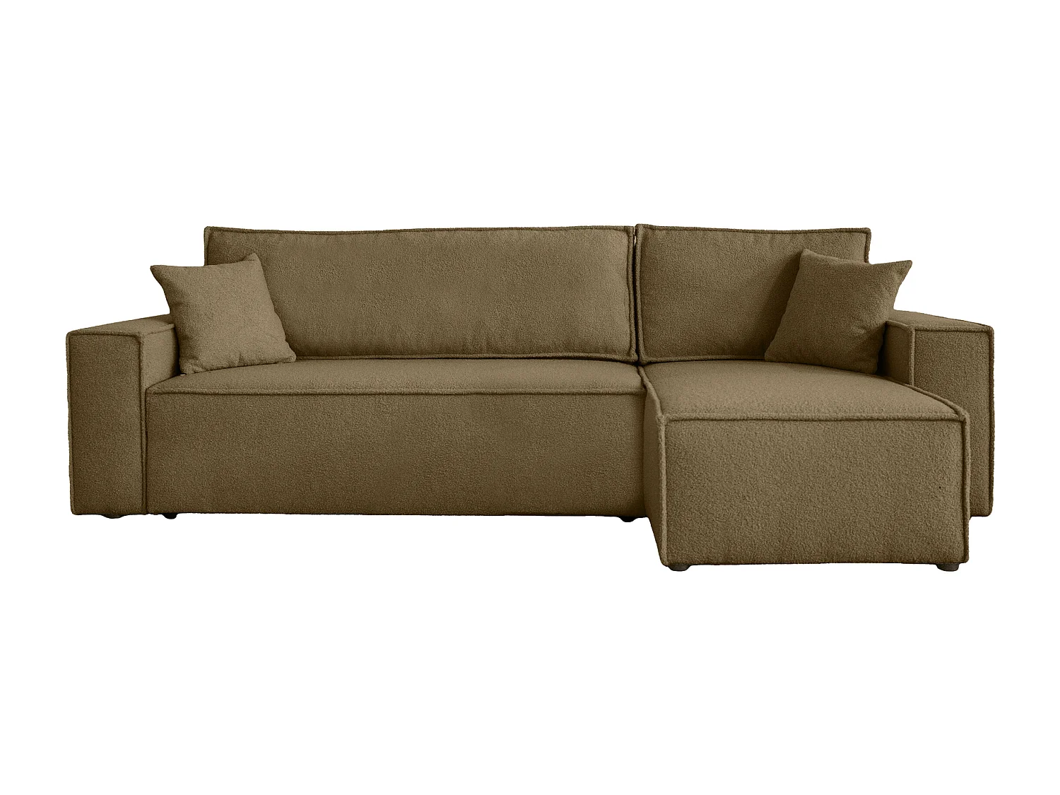 Canapé d'Angle convertible avec fonction de couchage tissu boucle brun Karl L du fabricant
