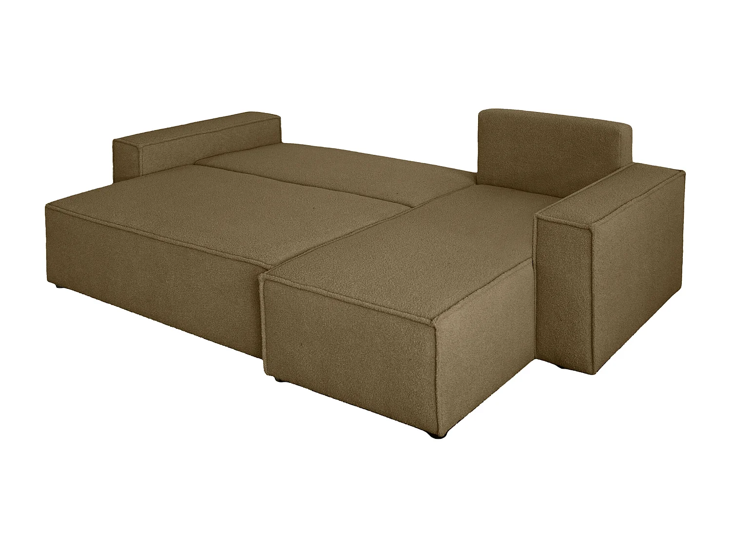 Canapé d'Angle convertible avec fonction de couchage tissu boucle brun Karl L du fabricant