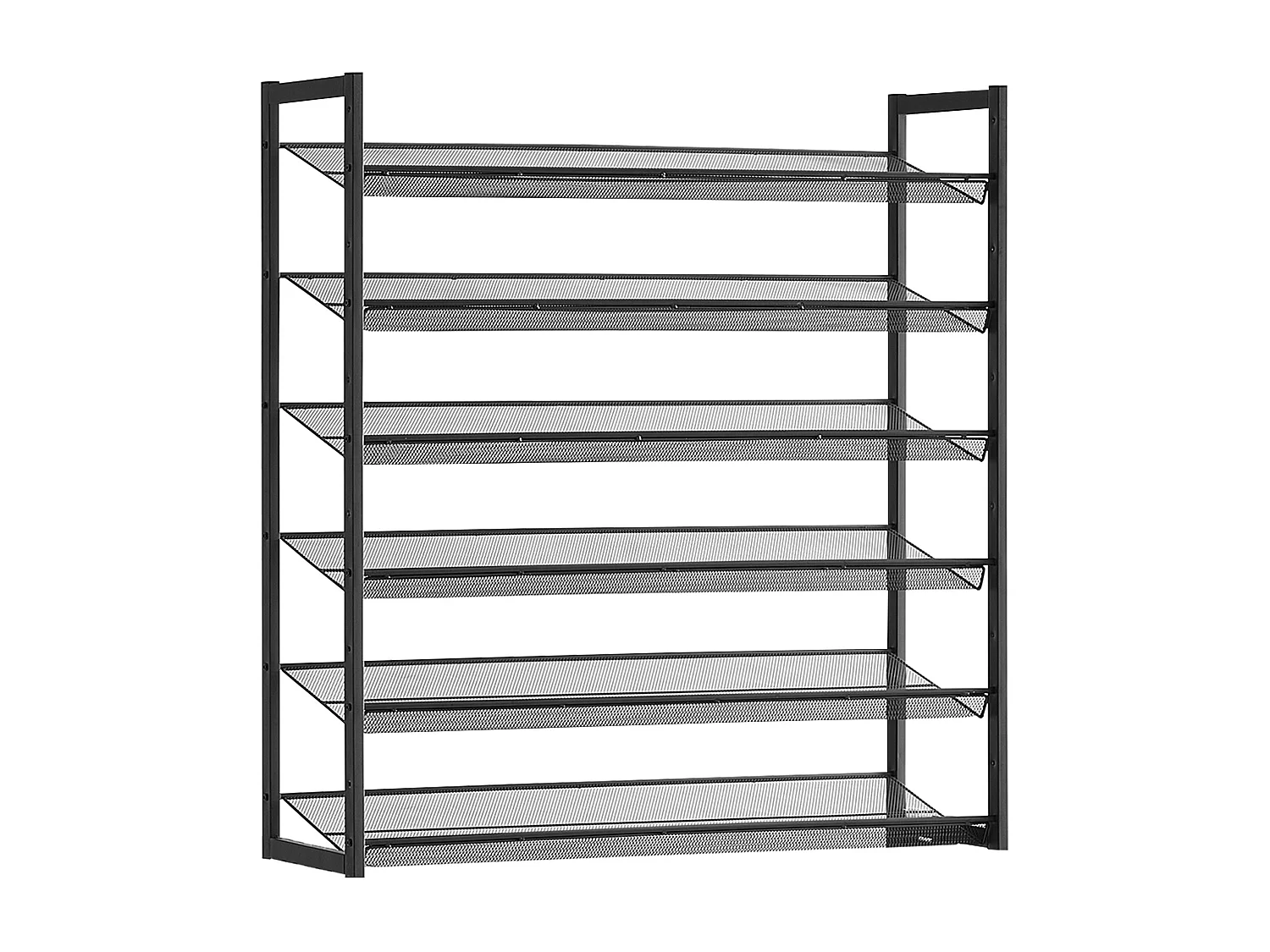 Etagère à chaussures 12 niveaux en métal noir - H221,4 cm