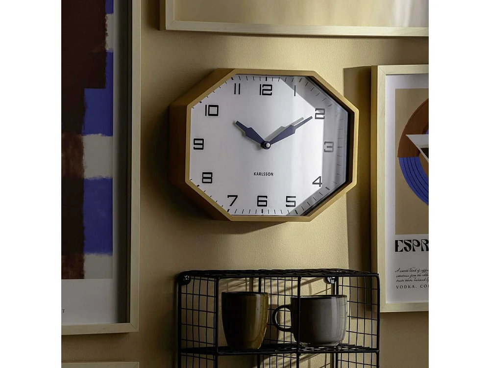 Horloge murale octogonale en résine Factory