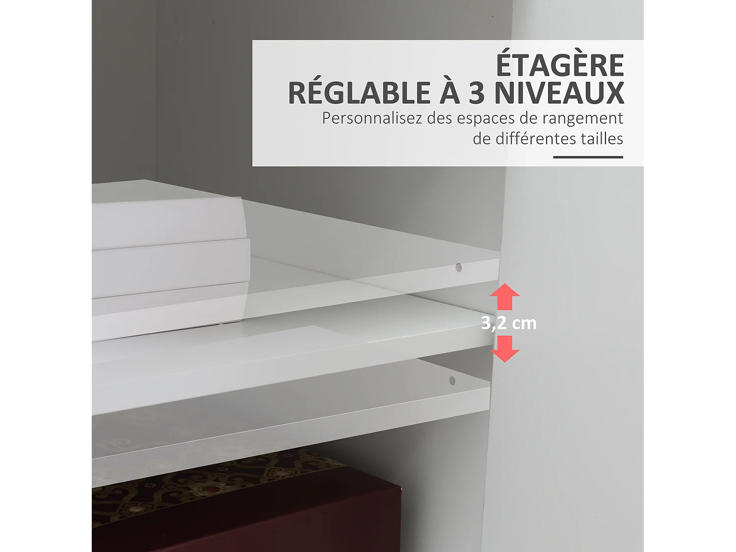 Support d'imprimante - rangement imprimante sur roulettes - tiroir, niche, 2 portes, étagère - blanc