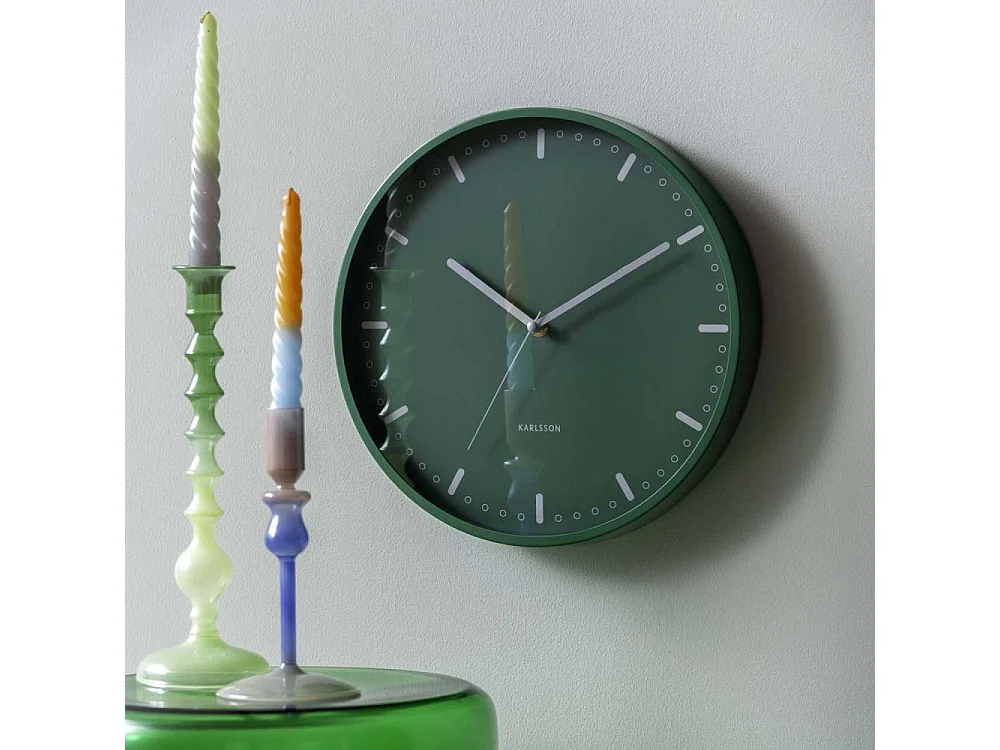 Horloge murale en aluminium Cool Retro Vert
