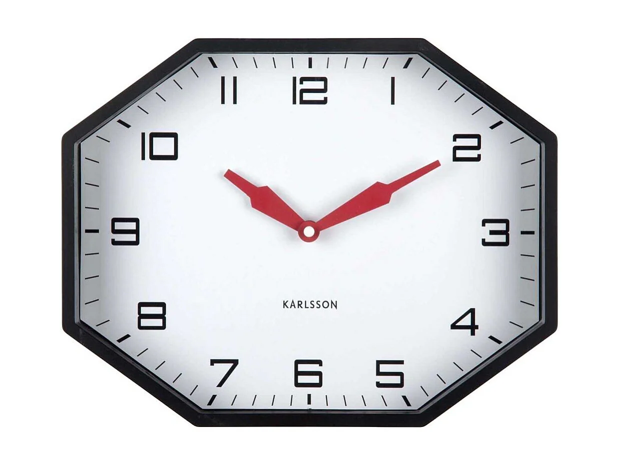 Horloge murale octogonale en résine Factory