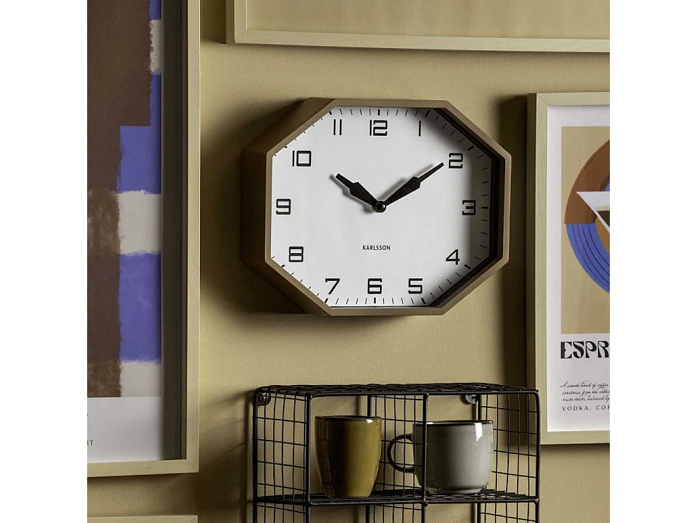 Horloge murale octogonale en résine Factory