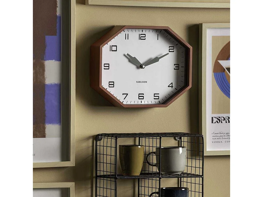 Horloge murale octogonale en résine Factory