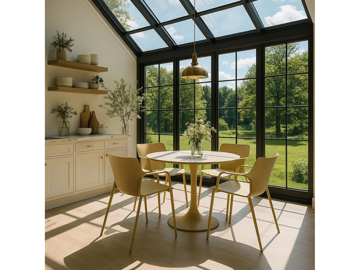 Now's Home - Lot De 4 Fauteuils De Table En Polypropylene Et Metal Ocre Montauk