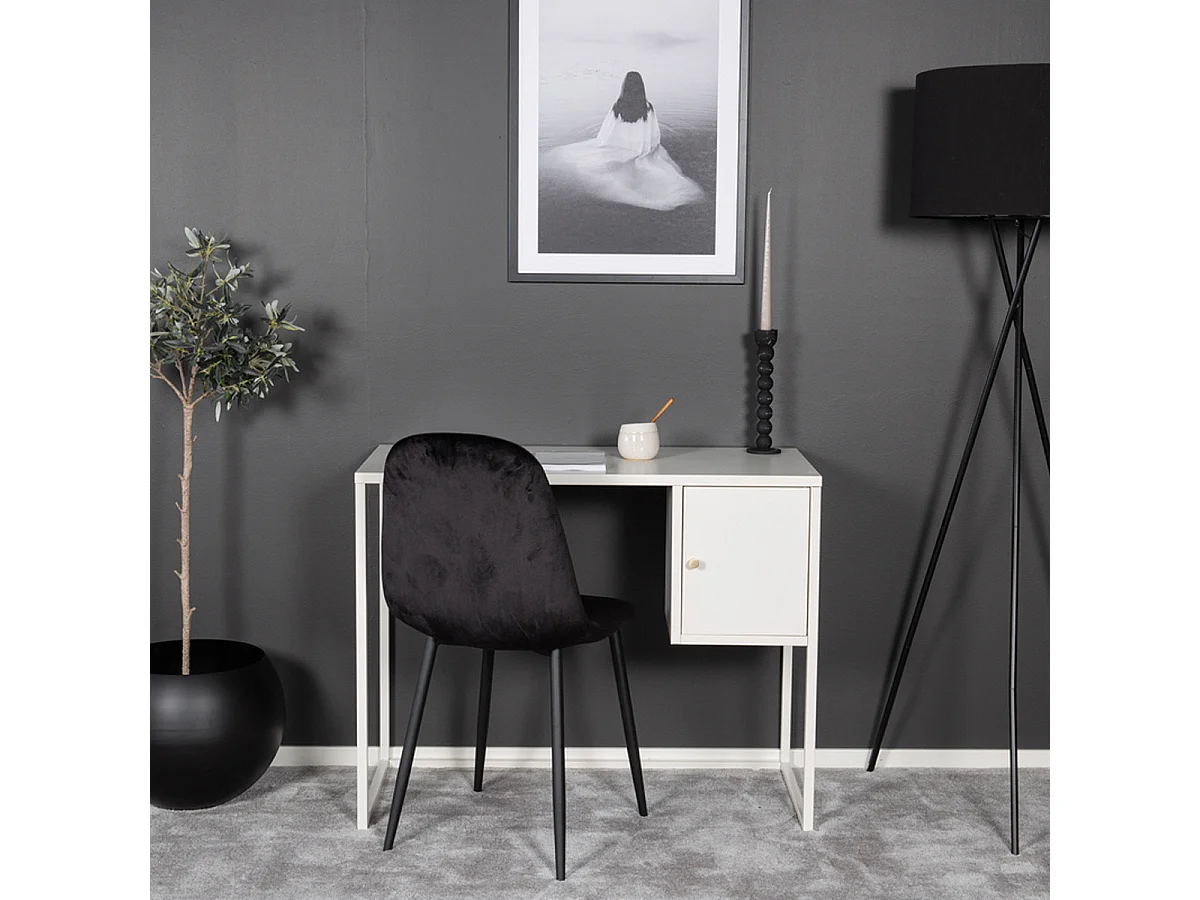 Bureau Design Avec Porte "Bakal" 95cm Blanc