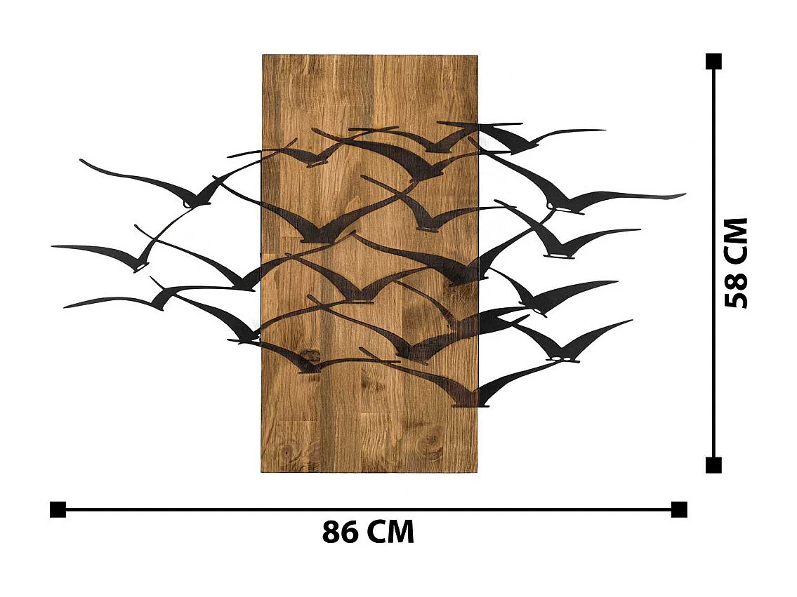 Décoration murale bois et métal Animal Migration