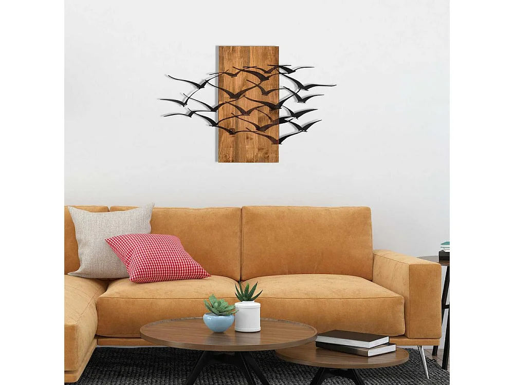 Décoration murale bois et métal Animal Migration