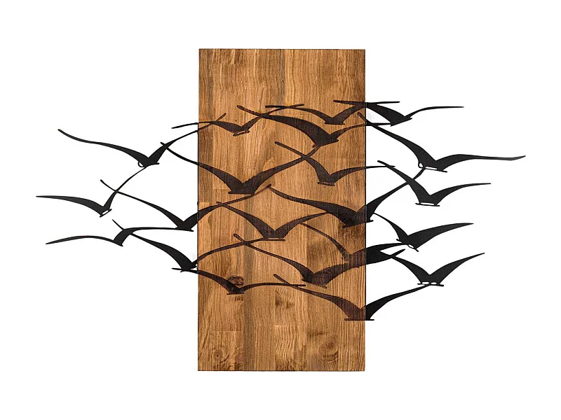 Décoration murale bois et métal Animal Migration