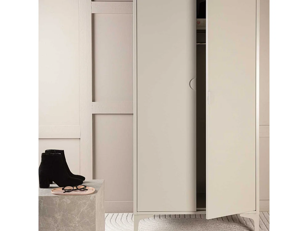 Armoire Design 2 Portes "Piring" 183cm Beige
