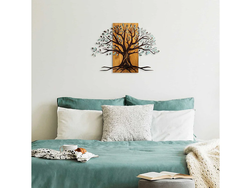 Décoration murale en métal et bois Arbre