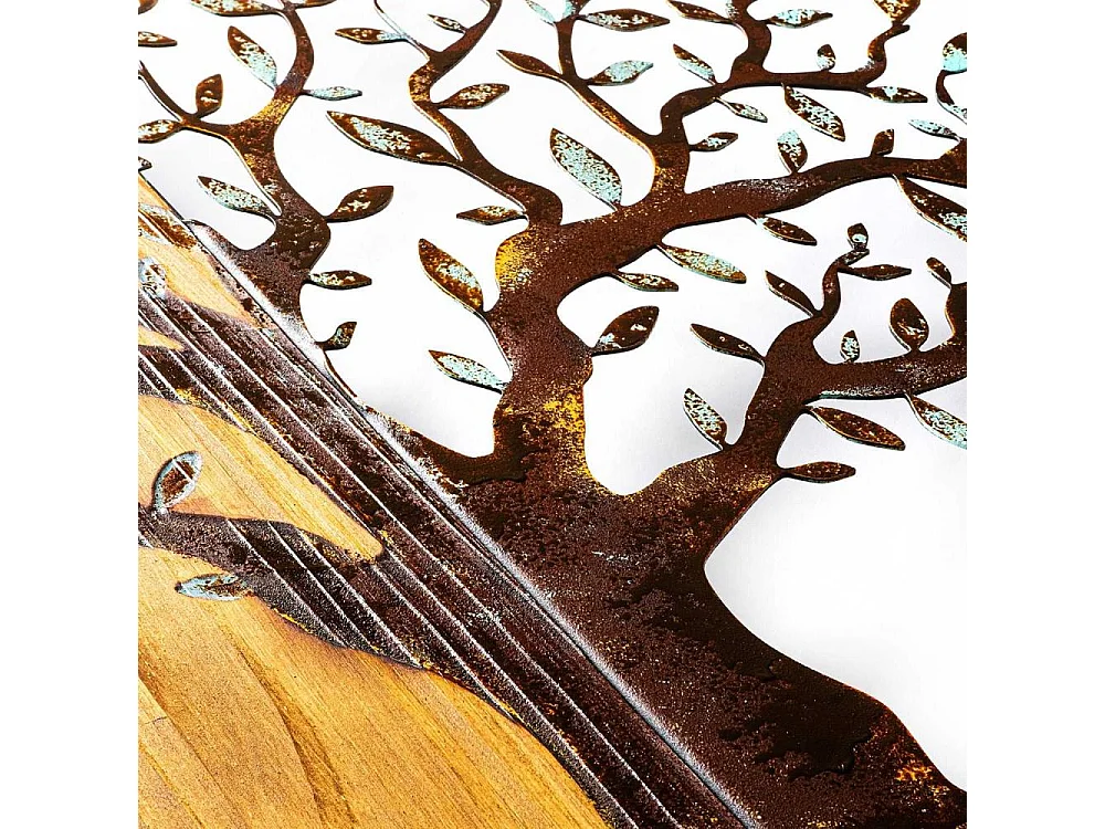 Décoration murale en métal et bois Arbre Modèle 4