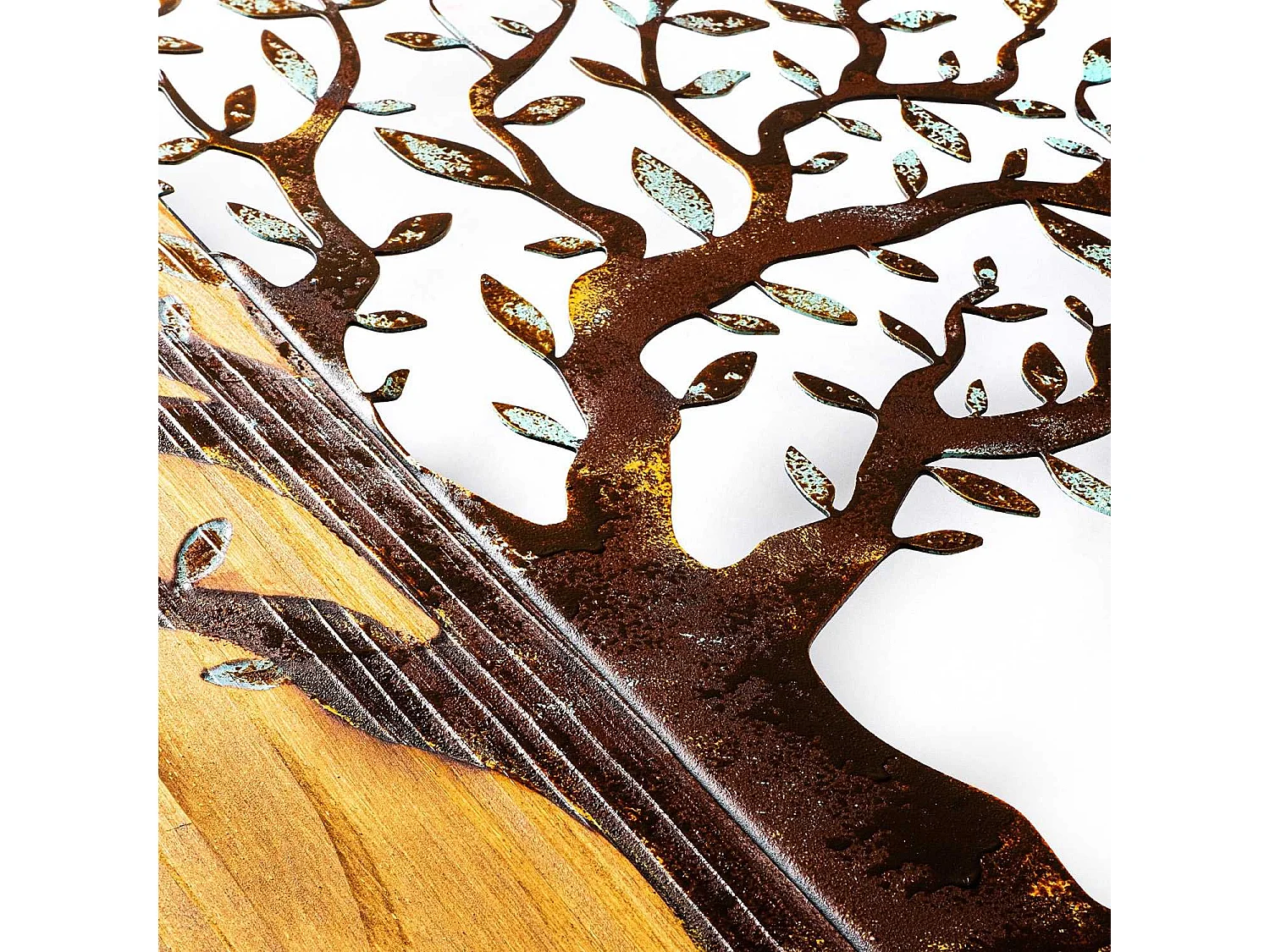 Décoration murale en métal et bois Arbre Modèle 4