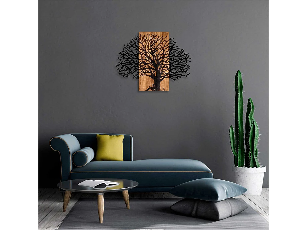 Décoration murale en métal et bois Arbre Modèle 3