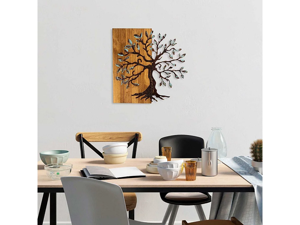 Décoration murale en métal et bois Arbre Modèle 5