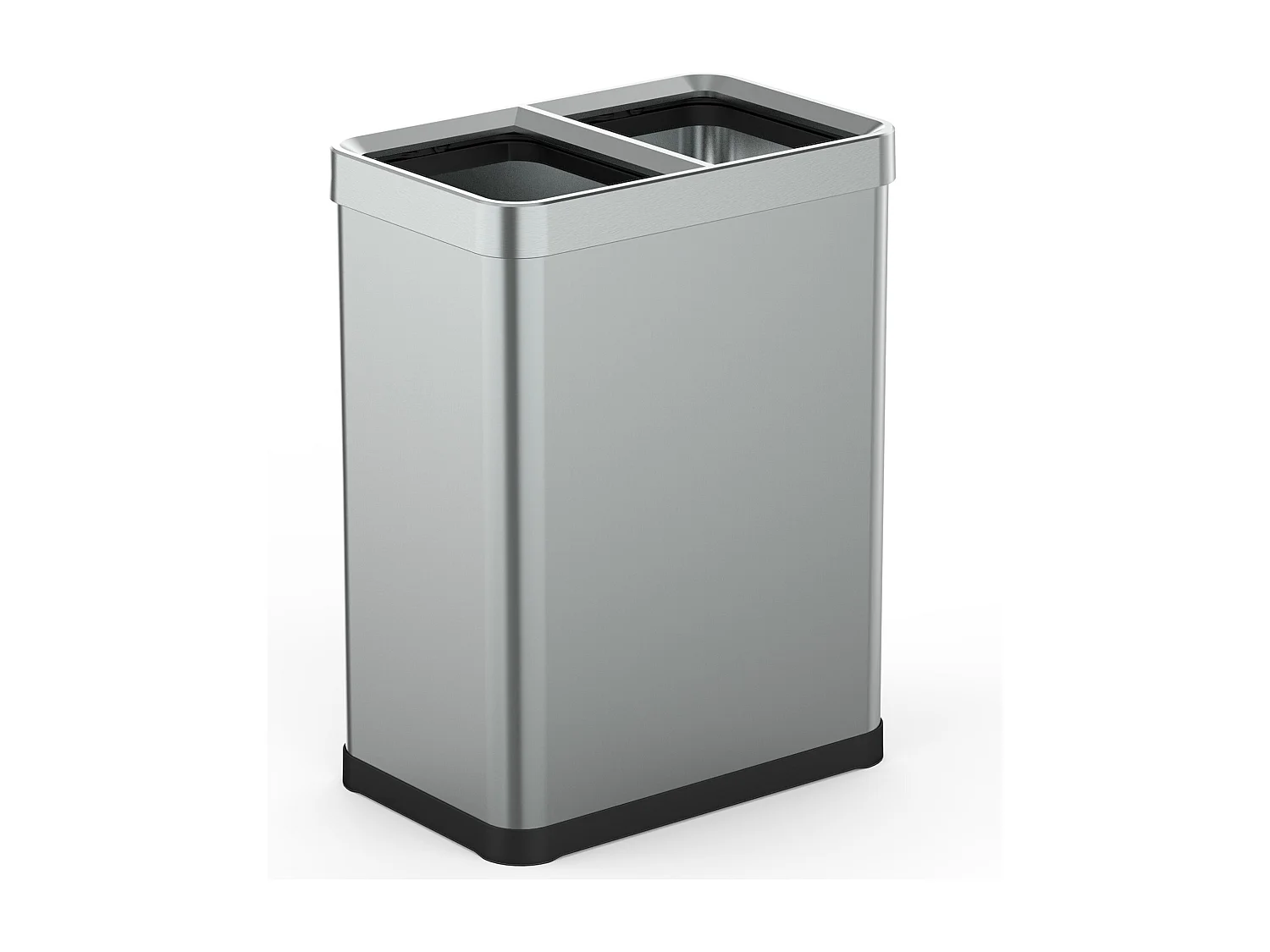 Poubelle de tri 2x30L TALLIN inox open top