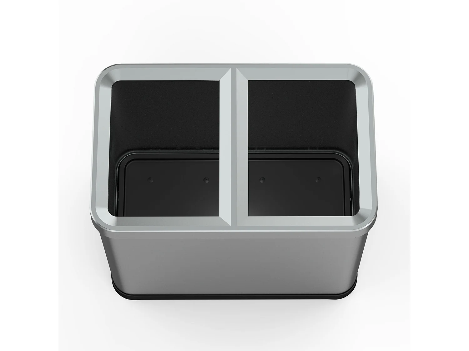 Poubelle de tri 2x30L TALLIN inox open top