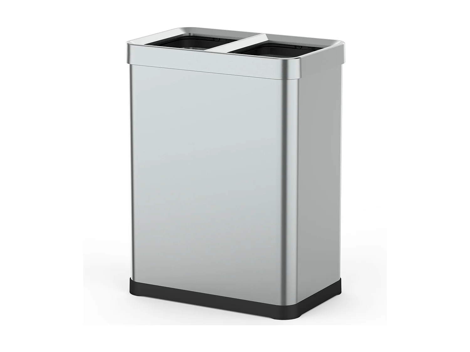 Poubelle de tri 2x30L TALLIN inox open top