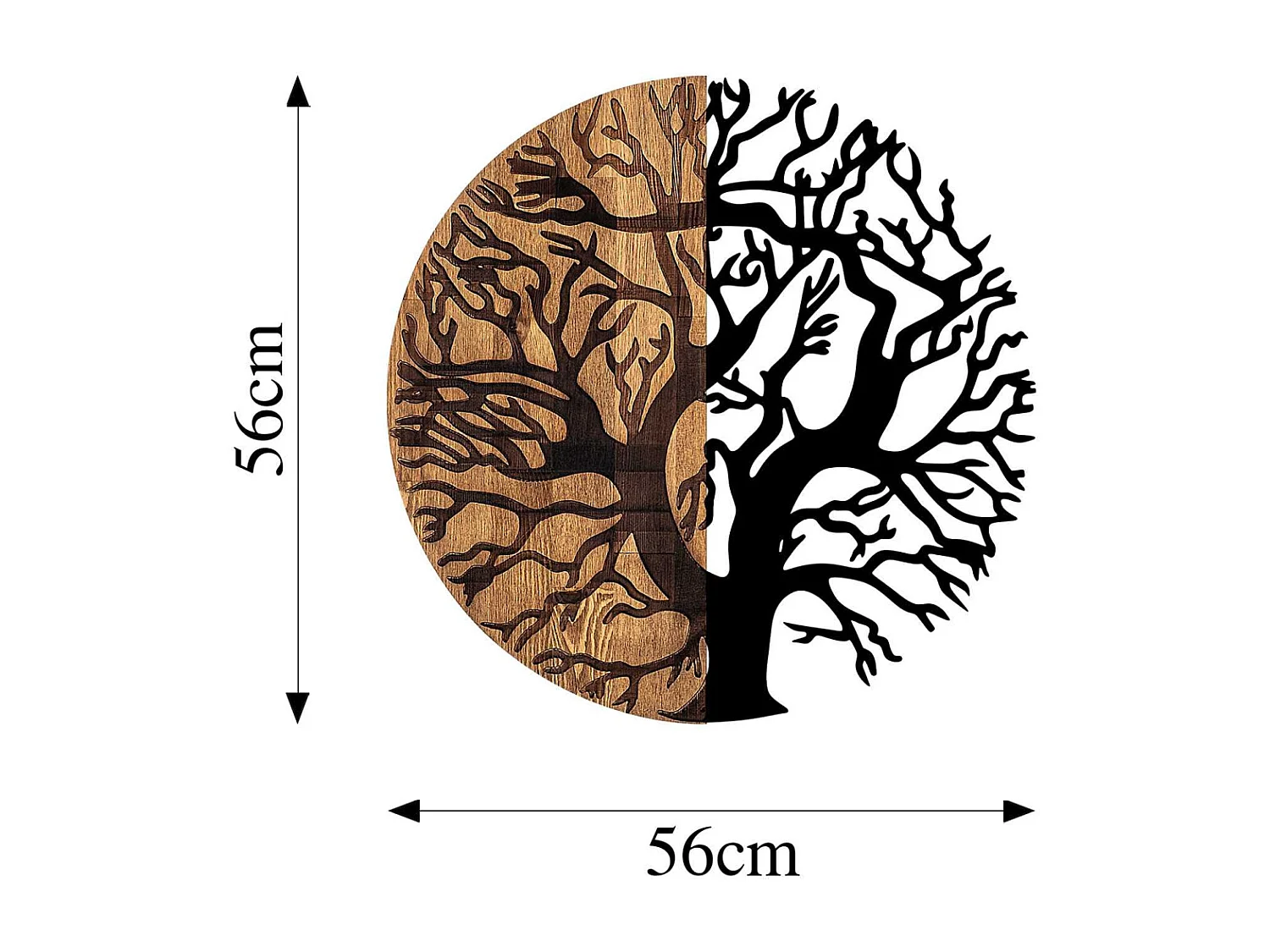 Décoration murale en métal et bois Arbre Modèle 8