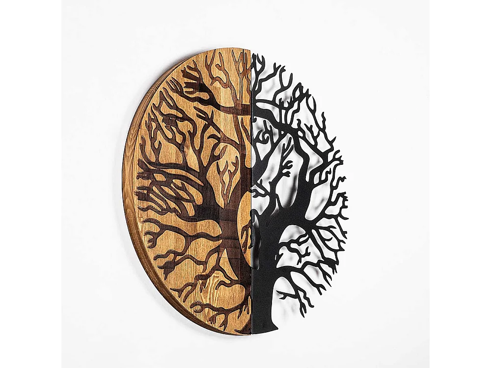 Décoration murale en métal et bois Arbre Modèle 8