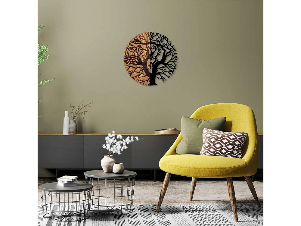 Décoration murale en métal et bois Arbre Modèle 8