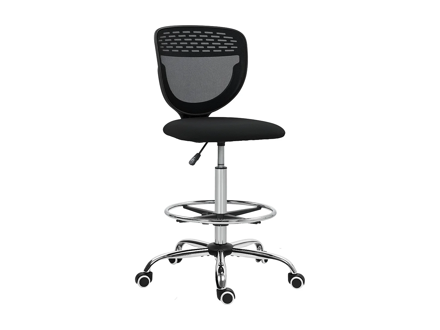 Chaise de bureau haute ergonomique - chaise de travail surélevée - assise haute réglable H.68-88 cm - noir