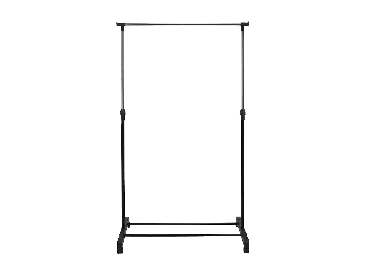 Portant Simple sur Roulettes Hauteur Réglable Noir et Chrome - NEHO