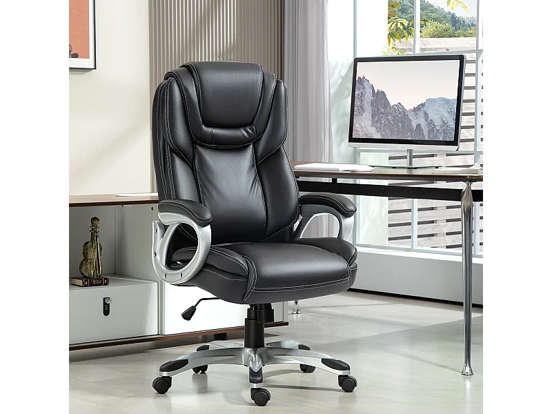 Chaise de bureau direction réglable grand confort - fonction bascule verrouillable - synthétique noir